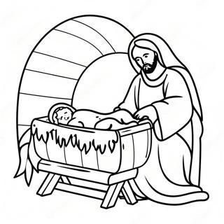 Baby Jesus I Krybben Fargeleggingsark 212-174