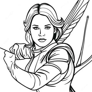 Katniss Everdeen I Aksjon Fargeleggingsark 21563-19861