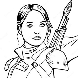 Katniss Everdeen I Aksjon Fargeleggingsark 21563-19862