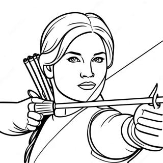 Katniss Everdeen I Aksjon Fargeleggingsark 21563-19863