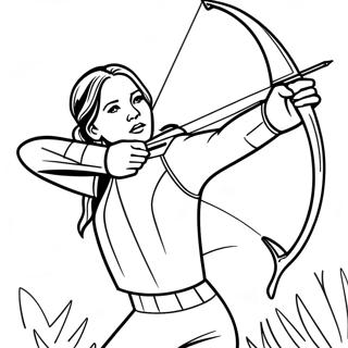 Katniss Everdeen I Aksjon Fargeleggingsark 21563-20005