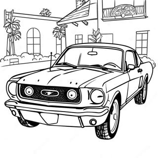 Ford Mustang Klassisk Bil Fargeleggingsark 22873-21034