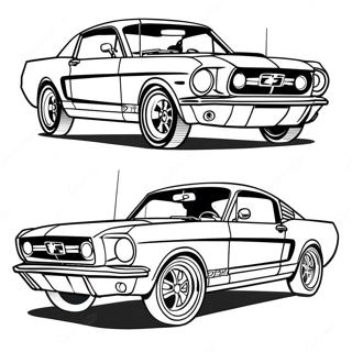 Ford Mustang Klassisk Bil Fargeleggingsark 22873-21036