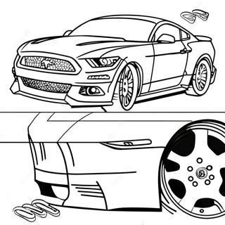 Ford Mustang Racingbil Fargeleggingsark 22874-21040