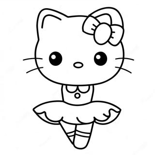 Hello Kitty Ballerina Kontur Fargeleggingsark