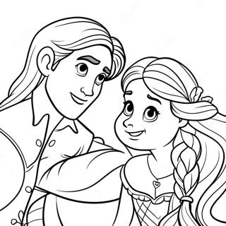 Rapunzel Og Flynn Fargeleggingsark 23423-21476