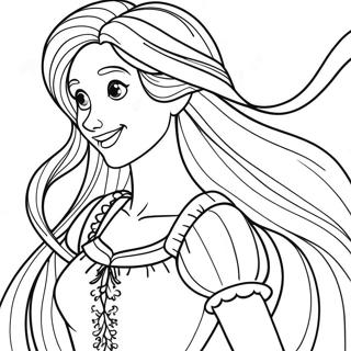 Rapunzel Med Langt Har Fargeleggingsark 23424-21651