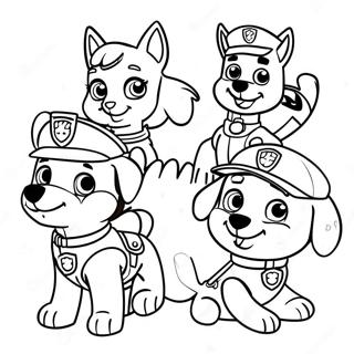 Fargeleggingsark Med Sjarmerende Paw Patrol Figurer Til Thanksgiving 23554-21583