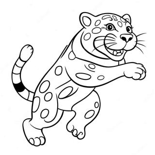 Jaguar Maskot Hoppende Fargeleggingsark 24415-22434