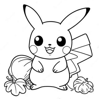 Pikachu Med Thanksgiving Kalkun Fargeleggingsark 24455-22465