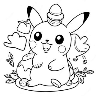 Pikachu Med Thanksgiving Kalkun Fargeleggingsark 24455-22466