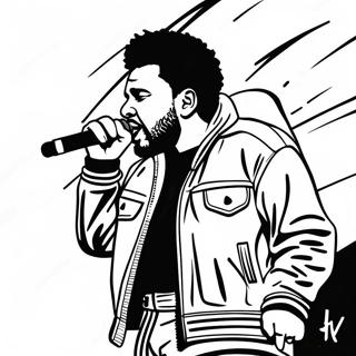 The Weeknd Opptrer Pa Scene Fargeleggingsark 24806-22737