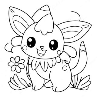 Sot Vaporeon Med Blomster Fargeleggingsark 26443-24213