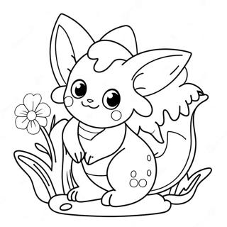 Sot Vaporeon Med Blomster Fargeleggingsark 26443-24215