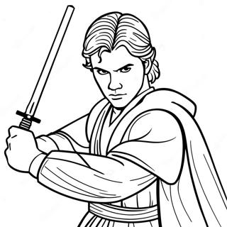 Anakin Skywalker Lyssabelduell Fargeleggingsark 28767-26030