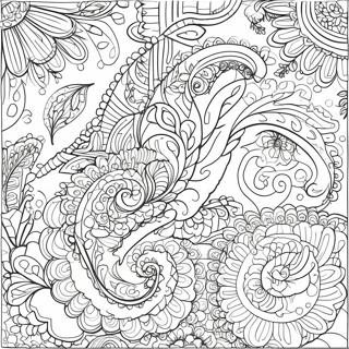 Intrikat Paisley Design Fargeleggingsark 29328-26469