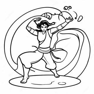 Korra I Hennes Vannbending Pose Fargeleggingsark 30569-27449