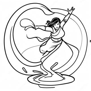 Korra I Hennes Vannbending Pose Fargeleggingsark 30569-27452