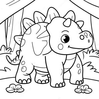 Sot Ankylosaurus I En Skog Fargeleggingsark 30799-27633