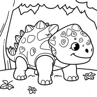 Sot Ankylosaurus I En Skog Fargeleggingsark 30799-27634