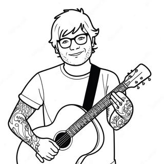 Ed Sheeran Med Gitar Fargeleggingsark 33422-17615