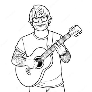 Ed Sheeran Med Gitar Fargeleggingsark 33422-17616