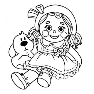 Raggedy Ann Med Dukken Sin Fargeleggingsark 33672-17813