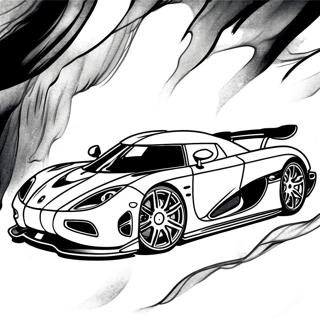 Koenigsegg Agera I Bevegelse Fargeleggingsark 34163-28393