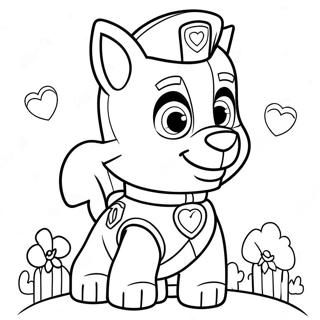 Paw Patrol Valentine Fargeleggingsark