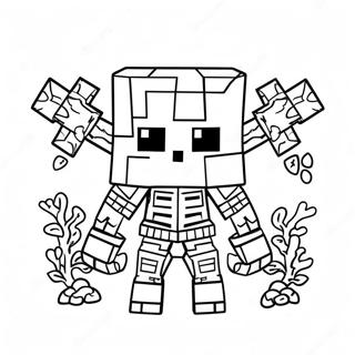 Skummelt Minecraft Mutant Skjelett Fargeleggingsark 36525-30442