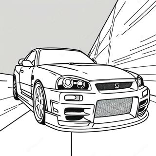 Nissan Skyline R34 Fargeleggingsark