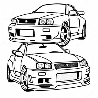 Nissan Skyline R34 Fargeleggingsark 36965-30782