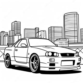 Nissan Skyline R34 Fargeleggingsark 36965-30783