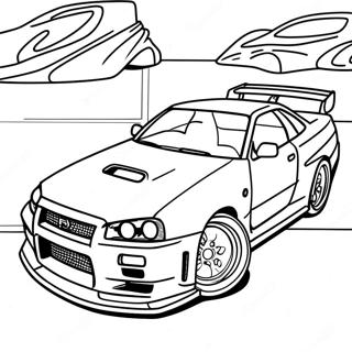 Nissan Skyline R34 Fargeleggingsark 36965-30784