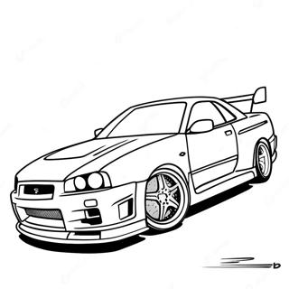 Nissan Skyline R34 Racing Action Fargeleggingsark 36966-30790