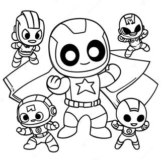 Baby Marvel Søte Chibi Avengers Fargeleggingsark