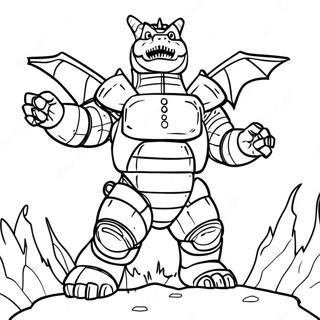 Mechagodzilla I Kamp Fargeleggingsark 3750-3047