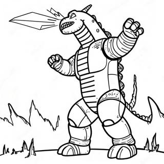 Mechagodzilla I Kamp Fargeleggingsark 3750-3048