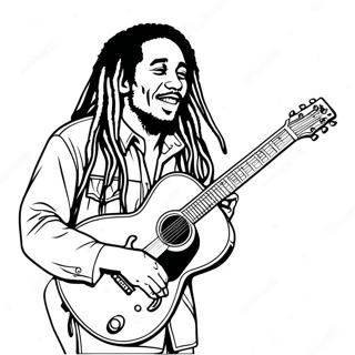 Bob Marley Spiller Gitar Fargeleggingsark 37707-31377