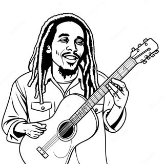 Bob Marley Spiller Gitar Fargeleggingsark 37707-31378