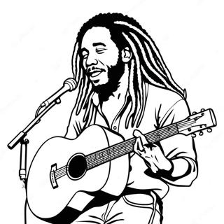 Bob Marley Spiller Gitar Fargeleggingsark 37707-31379