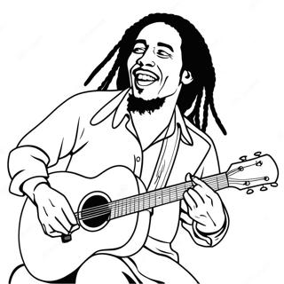 Bob Marley Spiller Gitar Fargeleggingsark 37707-31380