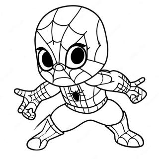 Chibi Spiderman Fargeleggingsark