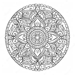 Symmetrisk Mandala Fargeleggingsark 38456-31967