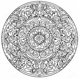 Symmetrisk Mandala Fargeleggingsark 38456-31968