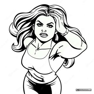 She Hulk I Aksjon Fargeleggingsark 38967-32373