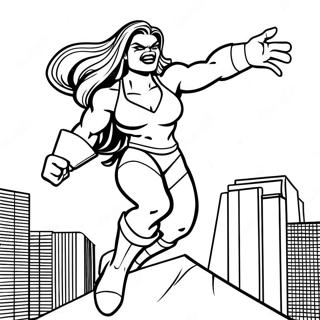 She Hulk I Aksjon Fargeleggingsark 38967-32375