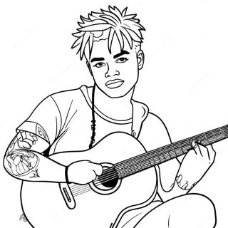 Xxxtentacion Med Gitar Fargeleggingsark 39098-32462