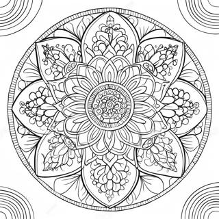 Hard Blomster Mandala Fargeleggingsark 39717-32954