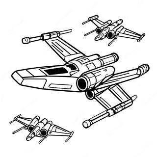 X Wing Jagerfly I Flukt Fargeleggingsark 40048-33216